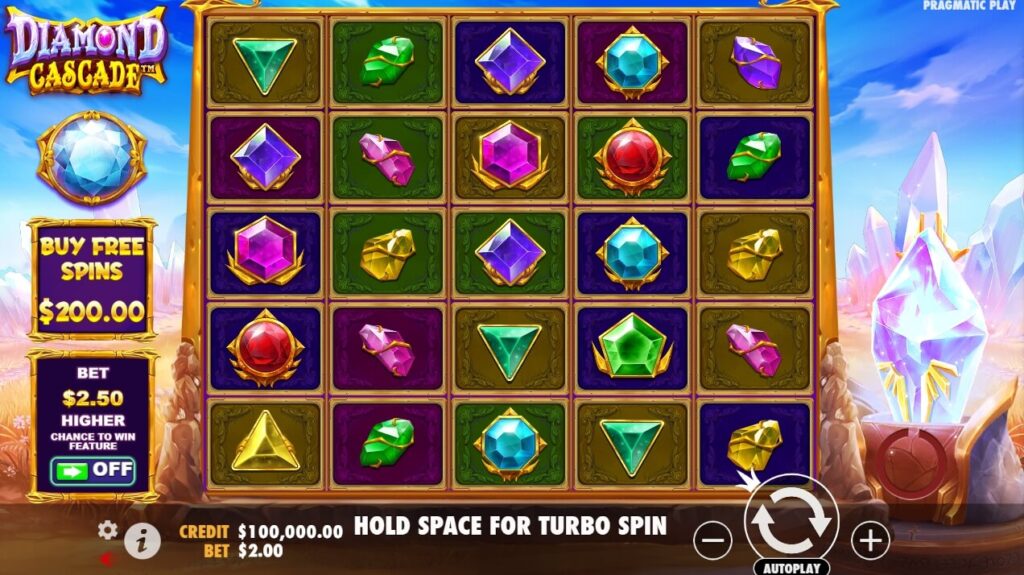 Diamond Cascade จาก เว็บเกมสล็อต Pramatic Play KNG368 สล็อตแตก