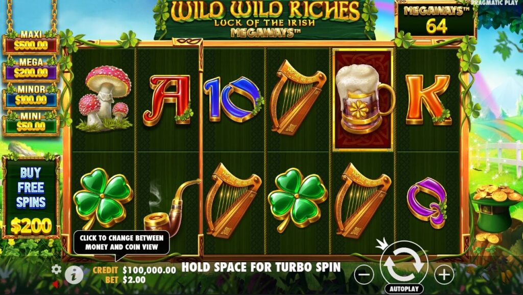 Wild Wild Riches Luck of the irish Megaways จาก เว็บเกมสล็อต Pramatic Play KNG368 เว็บสล็อต ใหม่ล่าสุด