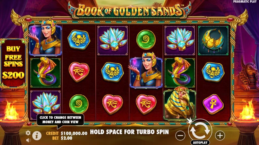 Book of Golden Sands จาก เว็บเกมสล็อต Pramatic Play KNG368 สล็อต เว็บตรง