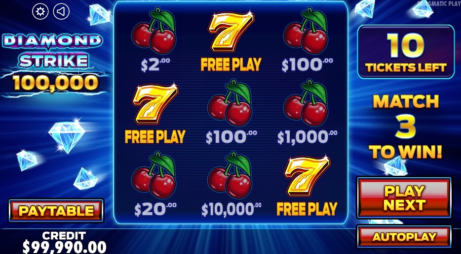Diamond Strike Scratchcard จาก เว็บเกมสล็อต Pramatic Play KNG368 สล็อต 168