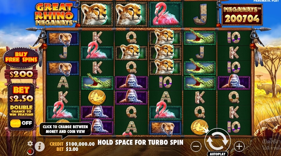Great Rhino Megaways จาก เว็บเกมสล็อต Pramatic Play KNG368 สล็อต 888