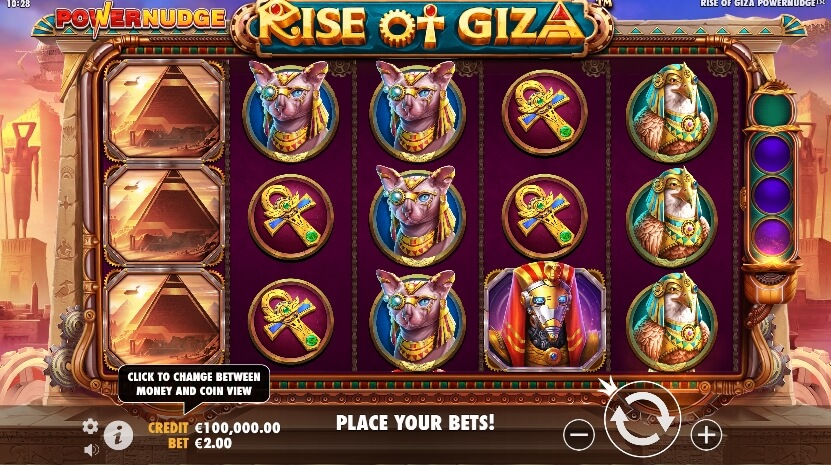 Rise of Giza Powernudge จาก เว็บเกมสล็อต Pramatic Play KNG368 สล็อต เครดิตฟรี
