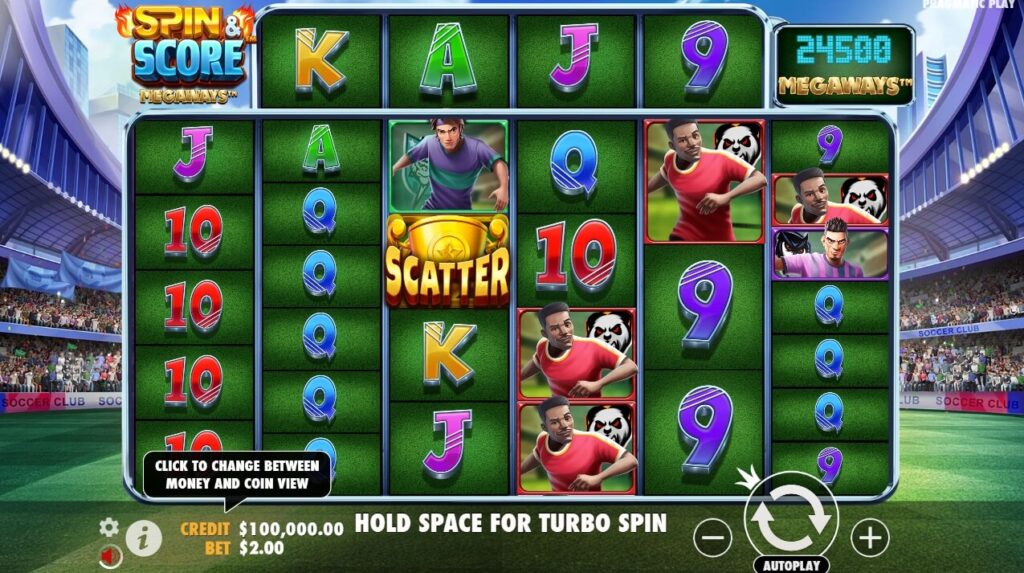 Spin & Score Megaways จาก เว็บเกมสล็อต Pramatic Play KNG368 สล็อต เครดิตฟรี