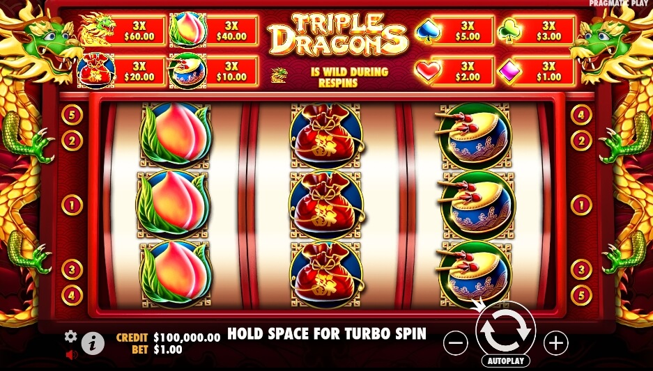 Triple Dragons จาก เว็บเกมสล็อต Pramatic Play KNG368 สล็อตแตก