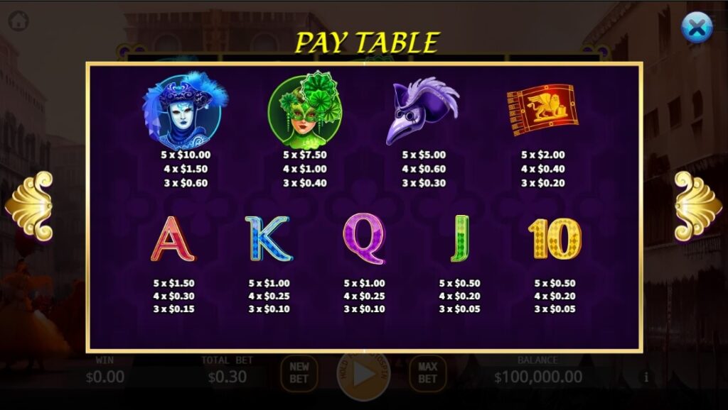 Carnival of Venice ค่าย Ka-gaming จาก kng สล็อต 789
