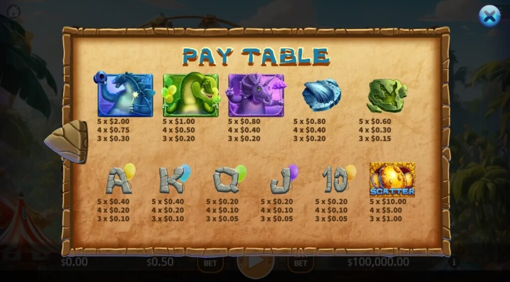 Dinosaur Carnival ค่าย Relax Gaming จากเว็บ สล็อต 678