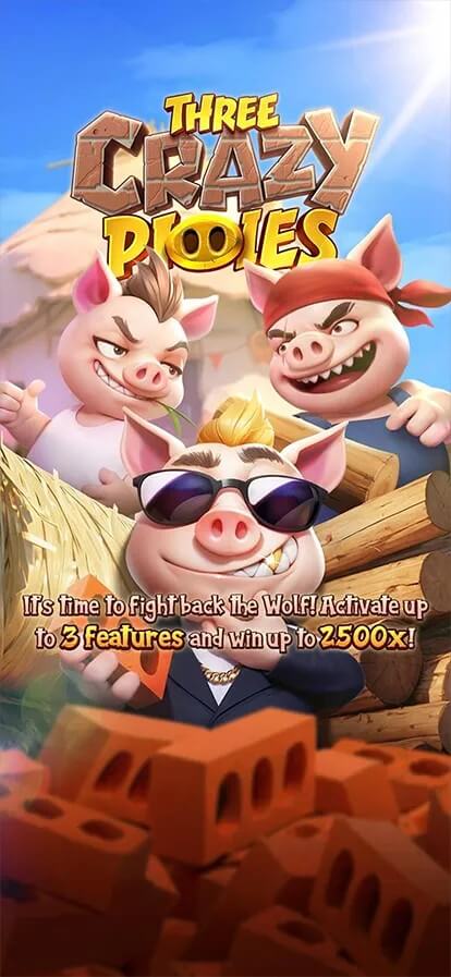 Three Crazy Piggies PG SLOT เครดิตฟรี KNG368 สล็อต แตกง่าย